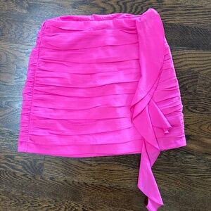 NWT Abercrombie & Fitch size XXS Hot Pink ruched mini short skirt